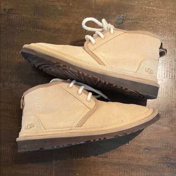 UGG Nuemel Tan Canvas Ankle Boots size 8 women’s - Picture 1 of 11